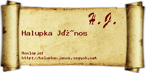 Halupka János névjegykártya