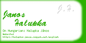 janos halupka business card