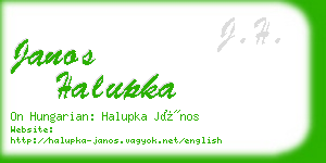 janos halupka business card